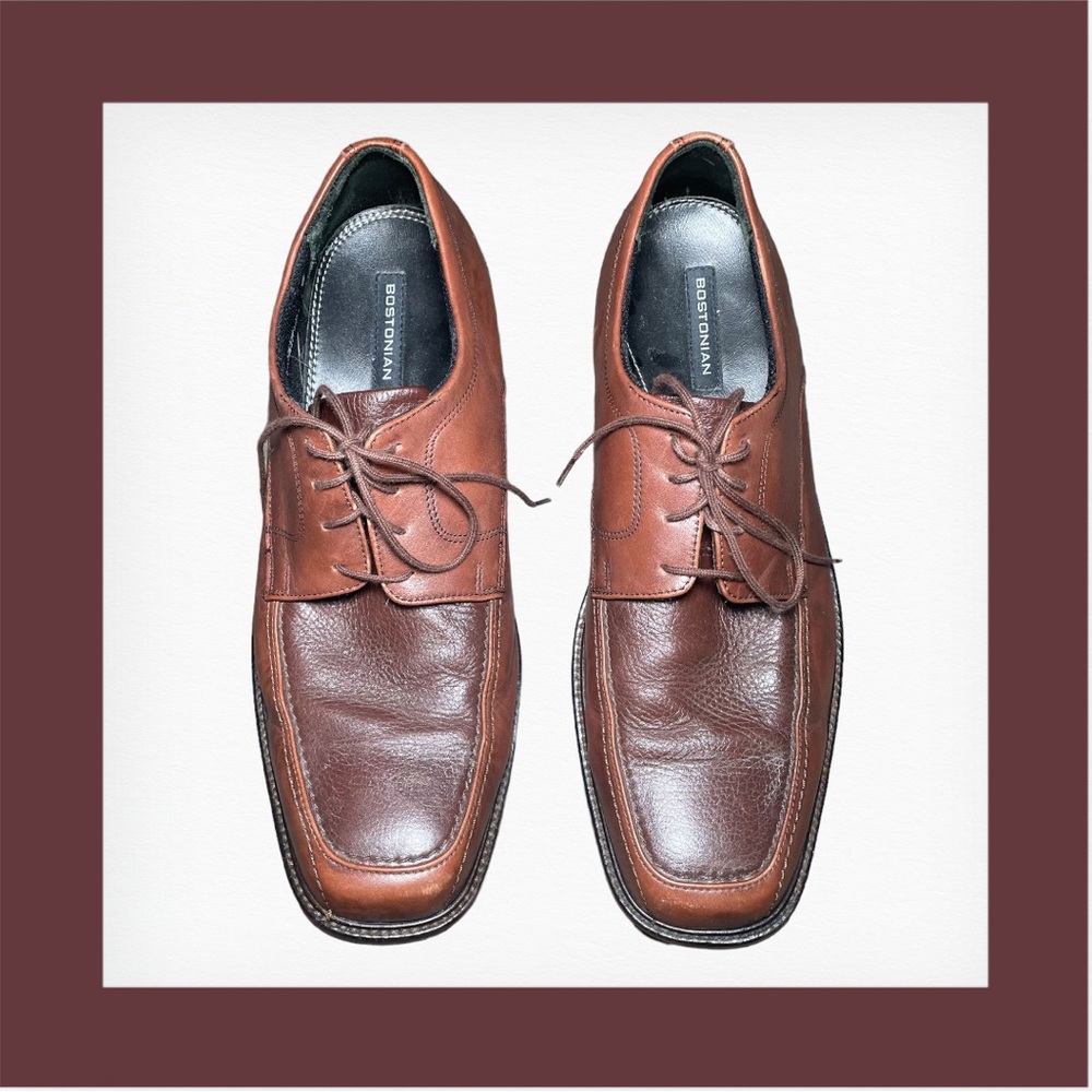 Bostonian Men's 2 Tone Brown Leather Lace Up Oxford Loafers Size 12